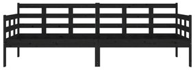 fekete tömör fenyőfa kanapéágy 80x200 cm