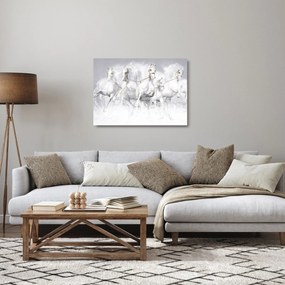 Üveg kép - Versenylovak illusztrációja (70x50 cm)