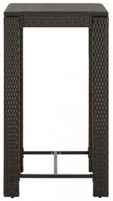 barna polyrattan kerti bárasztal 60,5 x 60,5 x 110,5 cm