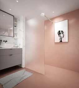 Erga Paris, Beépíthető zuhanyfal 110x200 cm, 8 mm-es matt üveg, fehér profil, ERG-V02-PARIS-110x200-FR-WH