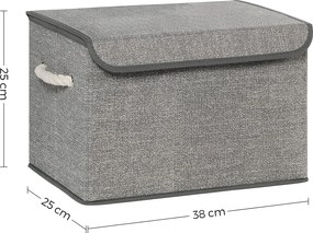Tárolódobozok fedéllel 3 db-os szett, 38 x 25 x 25 cm, szürke