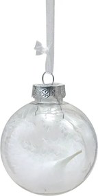 12 db-os karácsonyi dísz szett WHITE FEATHER 9 cm, fehér