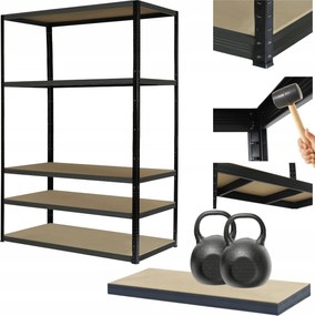 Fém könyvespolc Premium Black állvány Helios 213x100x40cm 5Px275kg 300TYS War