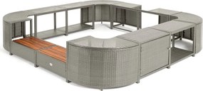 Lay-Z-Spa négyzet alakú rattan jakuzzi bútor, 188 cm, szürke