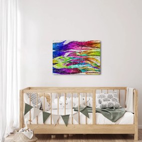 Kép - Téglafal színes lángokkal (70x50 cm)