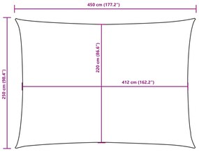 narancssárga téglalap alakú oxford-szövet napvitorla 2,5x4,5 m