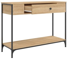 sonoma tölgy színű szerelt fa dohányzóasztal 100 x 34,5 x 75 cm