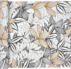 Leveles kontúr tapéta világos barna és fekete vinil