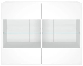 fehér falra szerelhető TV-szekrény LED-lámpákkal 78,5x30x60,5cm
