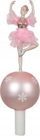 Karácsonyfadísz rózsaszín balerina 29cm