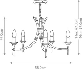 Elstead Lighting BAMBOO BB5-BRZ-PATINA Csillár 5x60W/E14