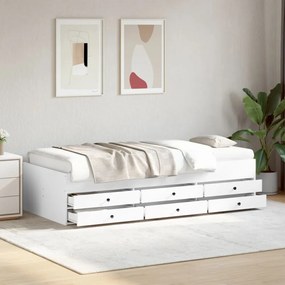 fehér kanapéágy fiókkal matrac nélkül 100x200 cm