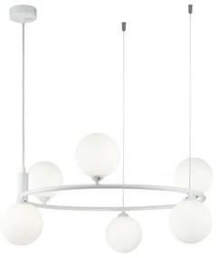 Maytoni MOD013PL-06W - Csillár zsinóron RING 6xG9/25W/230V fehér