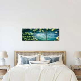 Kép - Egy ködbe burkolt erdő (órával) (90x30 cm)