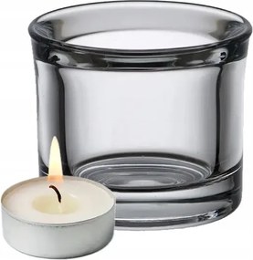 Tealight Üveg Gyertyatartó Szett H5,5x6 Esküvői Asztal Dekoráció 6 db-os