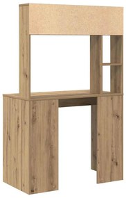 Asztal polcokkal kézműves tölgy 91 x 50 x 149 cm Faanyag