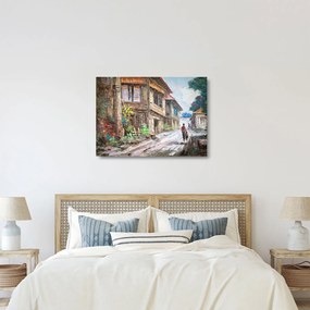 Fülöp-szigeteki falu képe, Ázsia (üvegen) (70x50 cm)