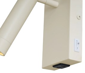 Modern bézs színű állítható fali lámpa USB-C csatlakozóval - Croft