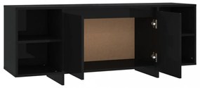 fekete szerelt fa TV-szekrény 130 x 35 x 50 cm