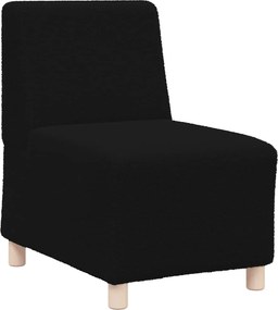 vidaXL moduláris kanapéegység karfa nélkül, fekete, göndör, gyapjúszerű szövettel, 55 cm