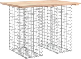 vidaXL tömör fenyőfa kerti asztal gabion mintával 100 x 70 x 72 cm