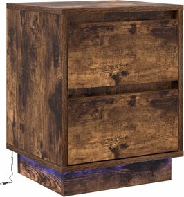 vidaXL Éjjeliszekrény fiókkal Füstölt tölgy 39 x 34,5 x 50 cm Faanyag