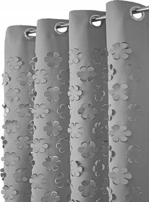 Kész Függöny 3d kivágott virágok Lézer Függöny 145x250 Világos Szürke