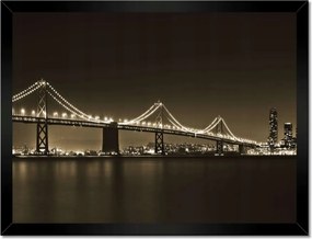 Poszterek keretben 40x30 Híd az éjszakában szépia