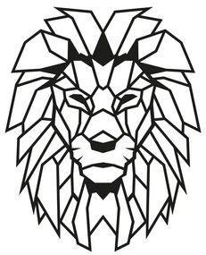 Fém fali dekoráció, oroszlán, fekete - LION