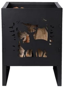 Deer tűzrakó kosár lézervágott szarvas sziluettel 30 cm
