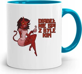 Kék Bögre Fiú Ördög Nem Alszik Akárkivel, fényképes nyomattal