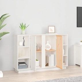 fehér tömör fenyőfa tálalószekrény 120x35x80 cm
