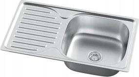 Harmonia egymedencés acél mosogató szatén inox 76 x 43 cm szifonnal