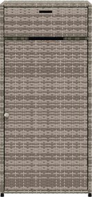 vidaXL szürke polyrattan kerti tárolószekrény 55 x 55 x 111 cm