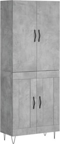 vidaXL betonszürke szerelt fa magasszekrény 69,5 x 34 x 180 cm