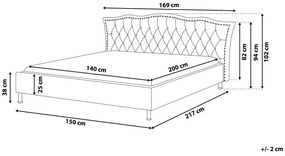 Franciaágy 140 cm MATH (ágyráccsal) (fehér). 1007342