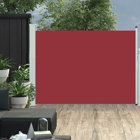 piros behúzható oldalsó teraszi napellenző 120 x 500 cm