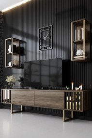 TV szekrény Gold Line - Walnut, Black