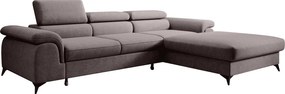 Kihúzható ülőgarnitúra, barna, jobbos, HORTY ROH