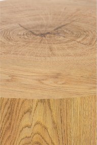 Liviano kerek dohányzóasztal 45 cm fém lábakkal - natúr tölgy / fekete