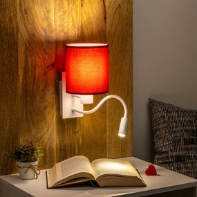 Brilagi-LED Fali lámpa NUBILA 1xE27/25W/230V+LED/3W fehér/Pompeiai piros