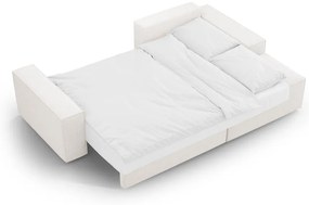 Fehér buklé kinyitható sarokkanapé (jobb oldali) Jodie – Micadoni Home