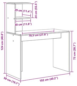 vidaXL Régi Fa Íróasztal Régi fa Fa Közepes Minimalista Íróasztal