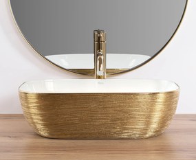 Pultos mosdókagyló Rea Belinda White GOLD BRUSH