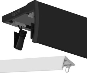 Dupla Függönykarnis 130CM Alumínium Sín Fekete Fehér