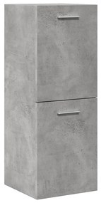 Betonszürke szerelt fa függő fürdőszobaszekrény 30 x 30 x 80 cm