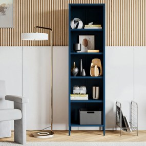 Könyvespolc MARIO, 500 x 1800 x 350 mm, Modern: sötétkék