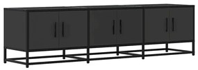 fekete szerelt fa és fém TV-szekrény 150x35x41 cm