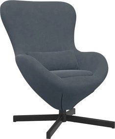 vidaXL Tojásfotel Sötétszürke 63 x 73 x 90 cm Bársony