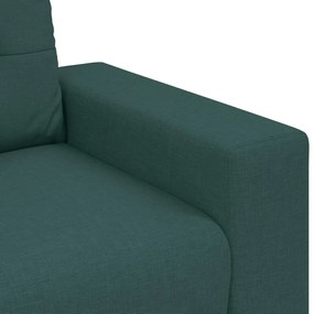 3-Darabos Sofa Szett Párnákkal - Sötét Zöld Szövet